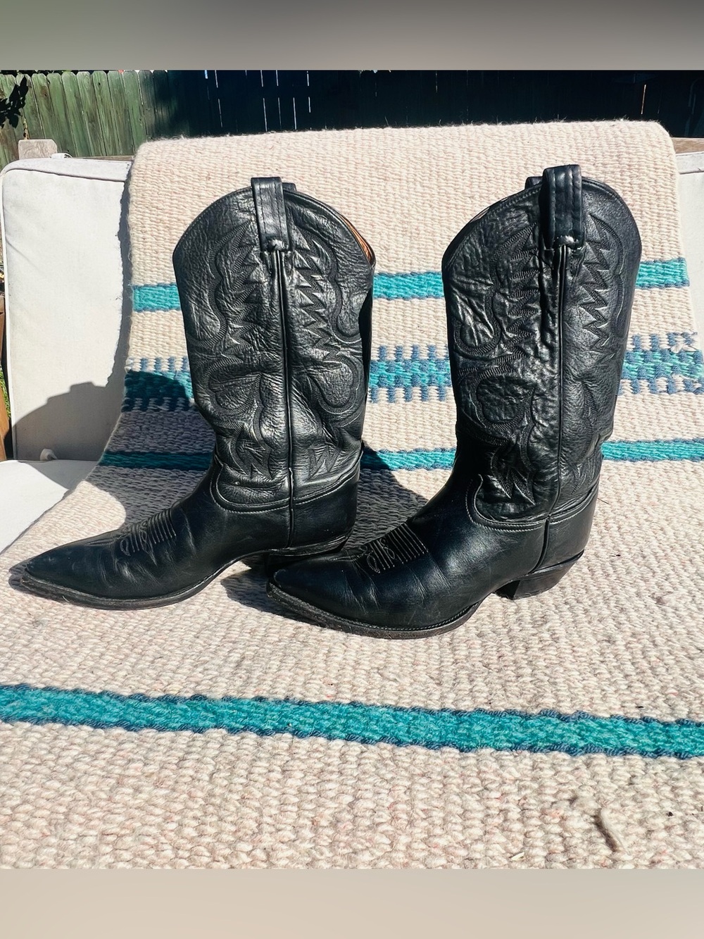 Tony Lama Black Leather Western Boots Women's 8.5 Style 1234